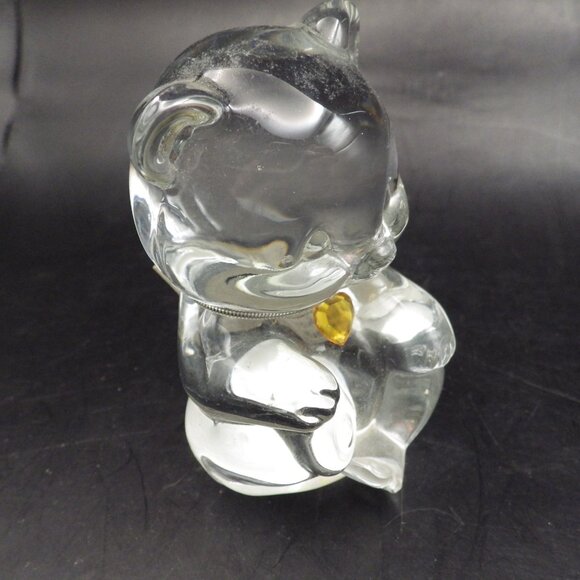 Vintage Fenton November Glass Teddy Bear/ November Birthday/ Hand Made - Picture 4 of 5